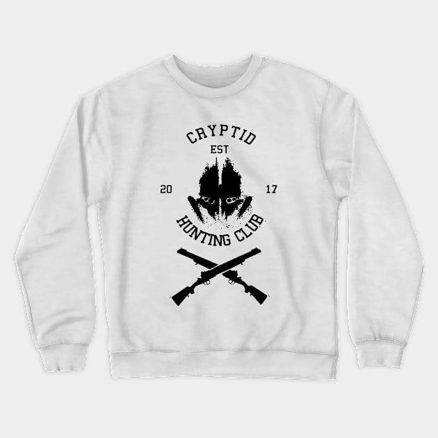 Cryptid Hunting Club (Black) Crewneck Sweatshirt by Nguyen013